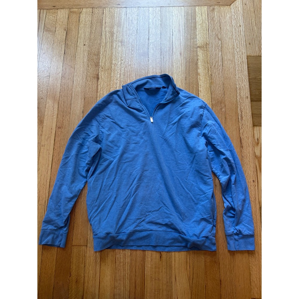 Polo Golf Ralph Lauren Mens L Pima Cotton 1/4 Zip Pullover Blue Forest Hills